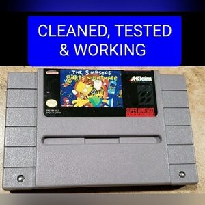 The Simpsons Bart’s Nightmare SNES Super Nintendo Authentic Tested Working 1992